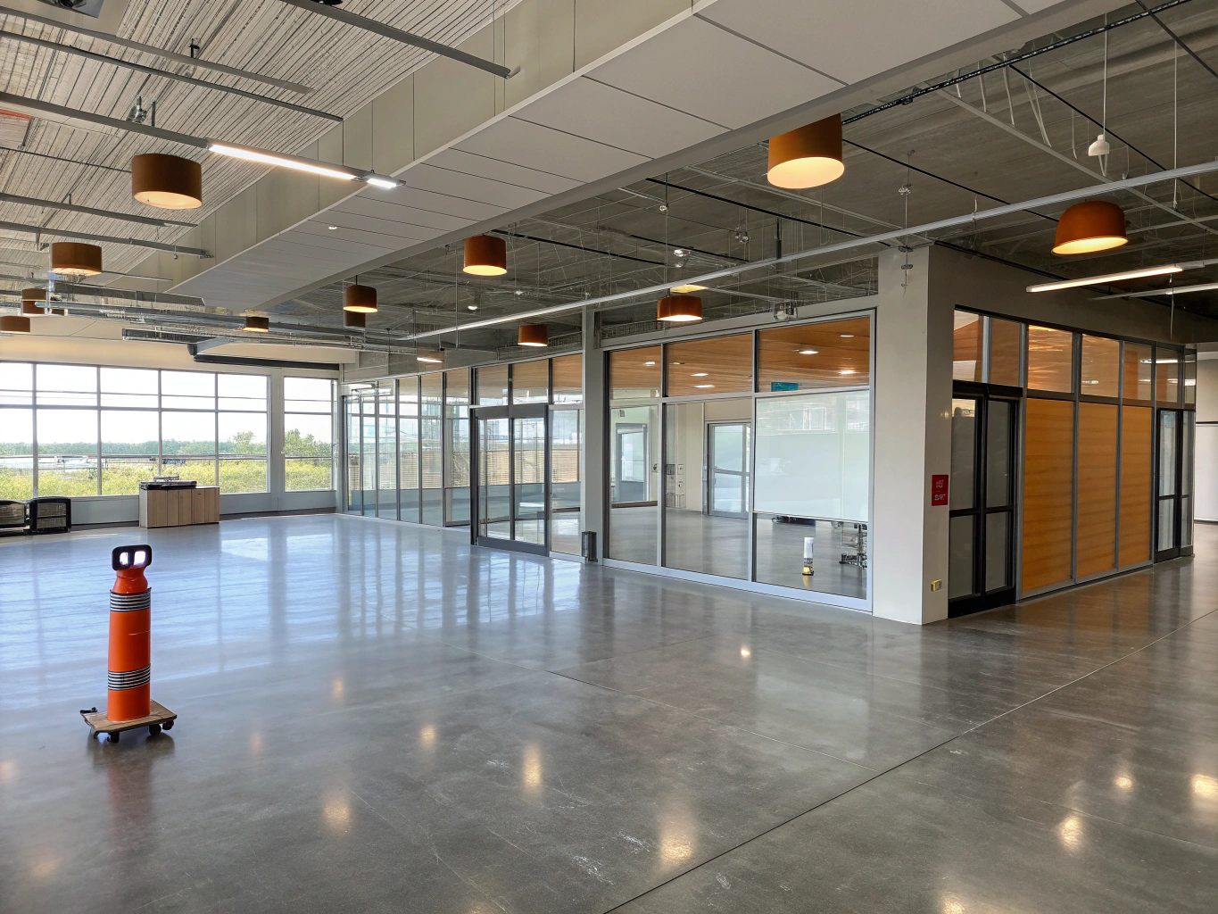 Newly renovated commercial building interior